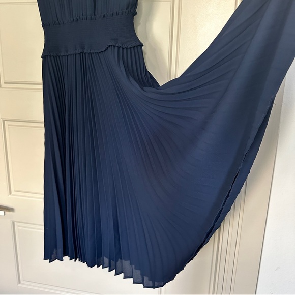 NANETTE NANETTE LEPORE Pleated swing Blouson elastic waist high neck Dress 2 - Picture 13 of 16